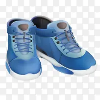 蓝色运动鞋矢量素材