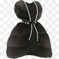 黑色毛绒时尚裙子