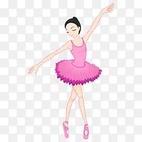 手绘粉色裙子芭蕾舞者