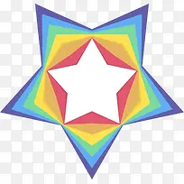 彩色重叠五角星标题框