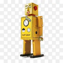 黄色蠢萌的古董机器人