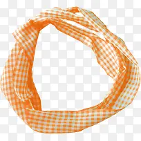 橙色花纹丝巾