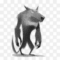 素描灰狼