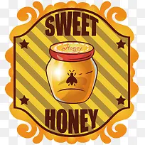 蜂蜜标贴矢量图