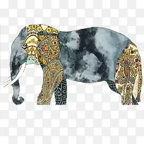 复古大象喷画