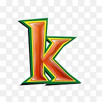 红绿立体字母k