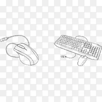 矢量线描键盘鼠标高清免扣素材