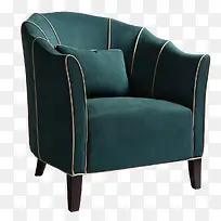 绒面绿色超纤皮休闲椅