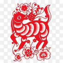红色的小马剪纸