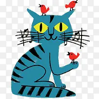 卡通小猫胡须