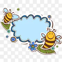 个性蜜蜂剪贴语言框