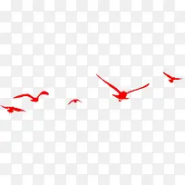 红色飞翔的鸟