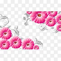 立体粉色花朵背景墙