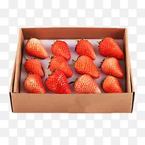 一盒新鲜草莓采摘图片素材