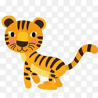 卡通橙色的老虎设计