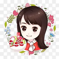圣诞节小女孩Q图