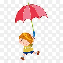 矢量儿童玩耍雨伞