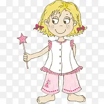 拿五角星的女孩