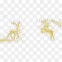 免抠圣诞节装饰金色的麋鹿