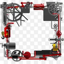 矢量齿轮与管道边框