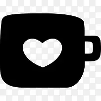 咖啡杯与心脏图标