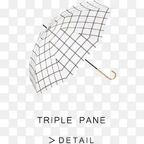 黑色线条白色雨伞