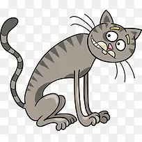 矢量可爱猫咪瘦小