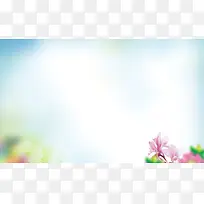 景深花朵天空背景矢量素材