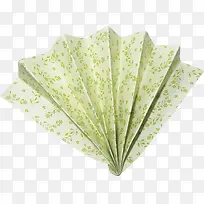 绿色花纹折纸扇