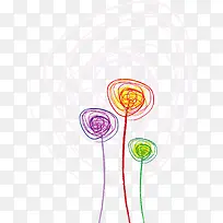 矢量手绘花朵