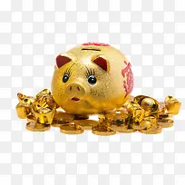 小猪储蓄罐和金元宝
