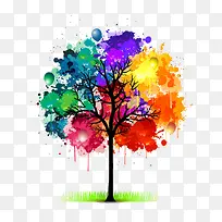 彩色抽象树