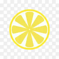 黄色圆弧柠檬水果元素