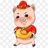 2019猪年彩绘卡通猪