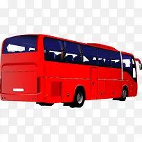 红色的旅游大巴士