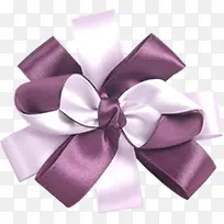 白色紫色蝴蝶结彩带