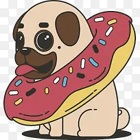 可爱的甜甜圈狗