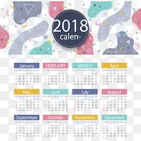 抽象几何花纹2018日历