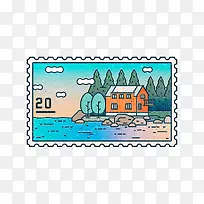 创意设计别墅邮票