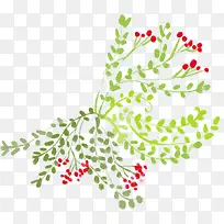 红色小花植物装饰图