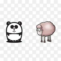 手绘瞪眼小动物
