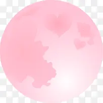 粉色圆形地球图案