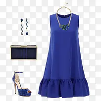 蓝色裙子和包包