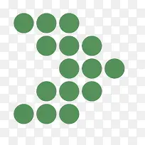 矢量绿色圆点对称箭号箭头