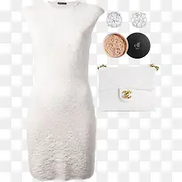 白色连衣裙修身气质搭配