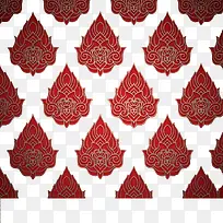 红色泰国花纹素材背景