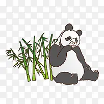 卡通竹子熊猫