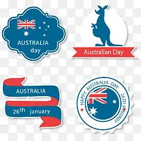 蓝色澳大利亚节日标签
