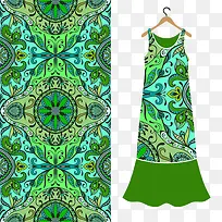 古典绿色棉麻服装