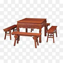 实木家具八仙桌免抠素材